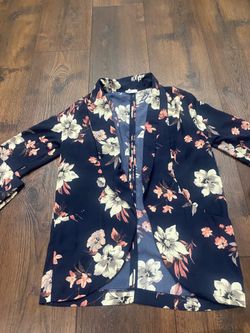 Women’s navy blue flower jacket size medium by Siena sky #15