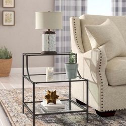 A Set Of Farmhouse Glass Side Tables (2) End Tables