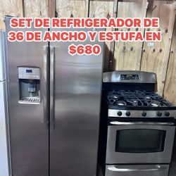 SET DE REFRIGERADOR DE 36 Y ESTUFA EN BUENAS CON DICIONES 