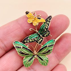 Beautiful Triple Butterfly Brooch 