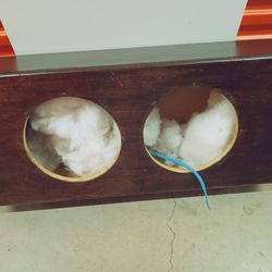 Subwoofer box Custom Dual 10-in Subwoofer Box. Walnut Stain Shellaced And Sealed. FREE DELIVERY PORTLAND VANCOUVER AREA 