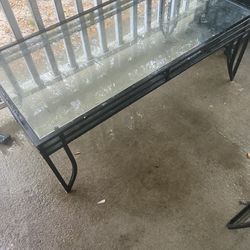 Glass Top Coffee table With one Glass top end table