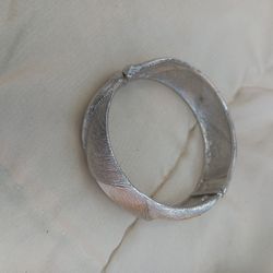 Vintage Signed Monet Chunky Brochure Silver Bouquet Bracelet