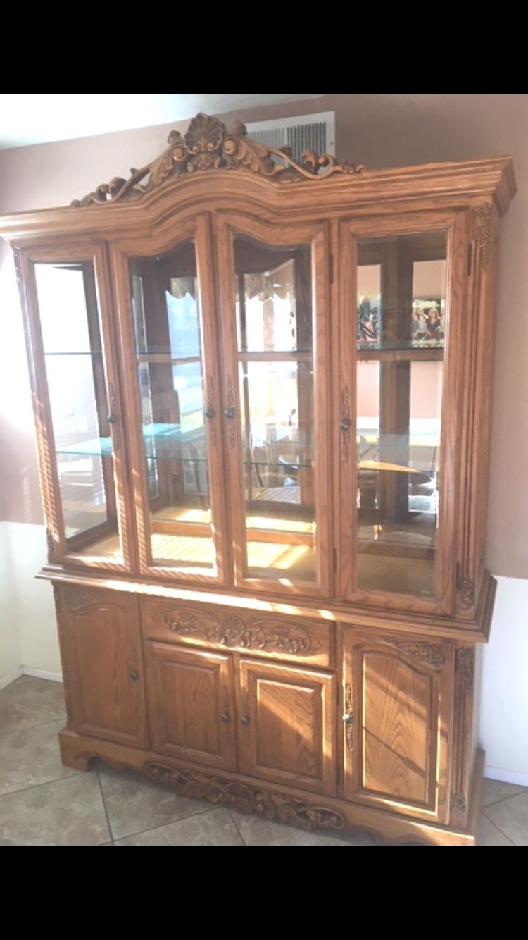 China Hutch Cabinet Solid Oak