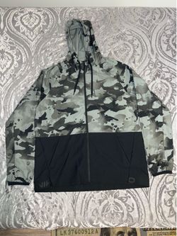 Nike Jacket Mens Large Black Pro Flex Vent Camo Windbreaker Hooded Full Zip