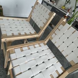 White Leather Strap Bar Stools