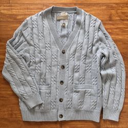 Brand New J.Crew Mens Cotton Cable-knit V-neck Cardigan 