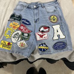 Almost Someday Patch Jean Shorts 