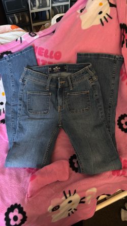Hollister Blue Low rise boot stretch