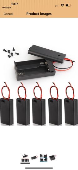12PCS 2 x 1.5V AA Battery Holder Enclosures with Wire Leads and On/Off Switch