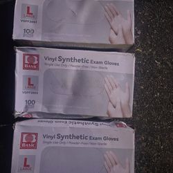 Basic Vynil Synthetic Exam Gloves Large