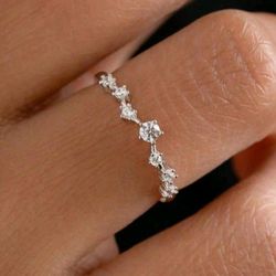 Silver Ring with Rhinestones