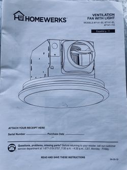 Ventilation Fan With Light