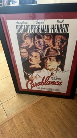 Casablanca Poster Framed And Signed By Humphrey Novartis