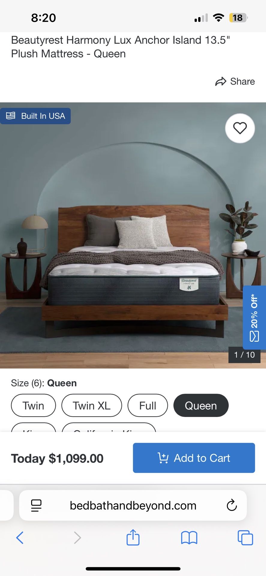 Beautyrest Harmony Lux 13.5” Plush Mattress-Queen