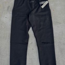 Essentials Black Cuffed Sweatpants Small