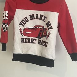 Disney’s Cars Lightning McQueen Toddler Boys Valentines Race Sweatshirt