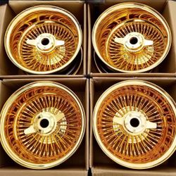 Gold Wire Spoke Wheels Set of 4