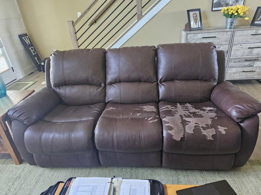 Couch / Sofa With 2 Power Recliners
