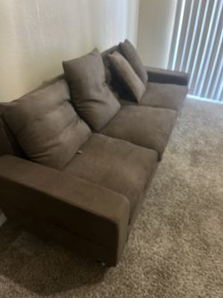Queen Size Bed With Led Lights And Charger Comes With Mattress And A Brand New Couch Never Even Say On