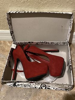 Red High heel shoes size 6