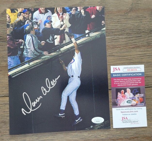 MOISES ALOU Signed 8x10 Photo Steve Bartman Chicago Cubs Autograph - JSA AUTH