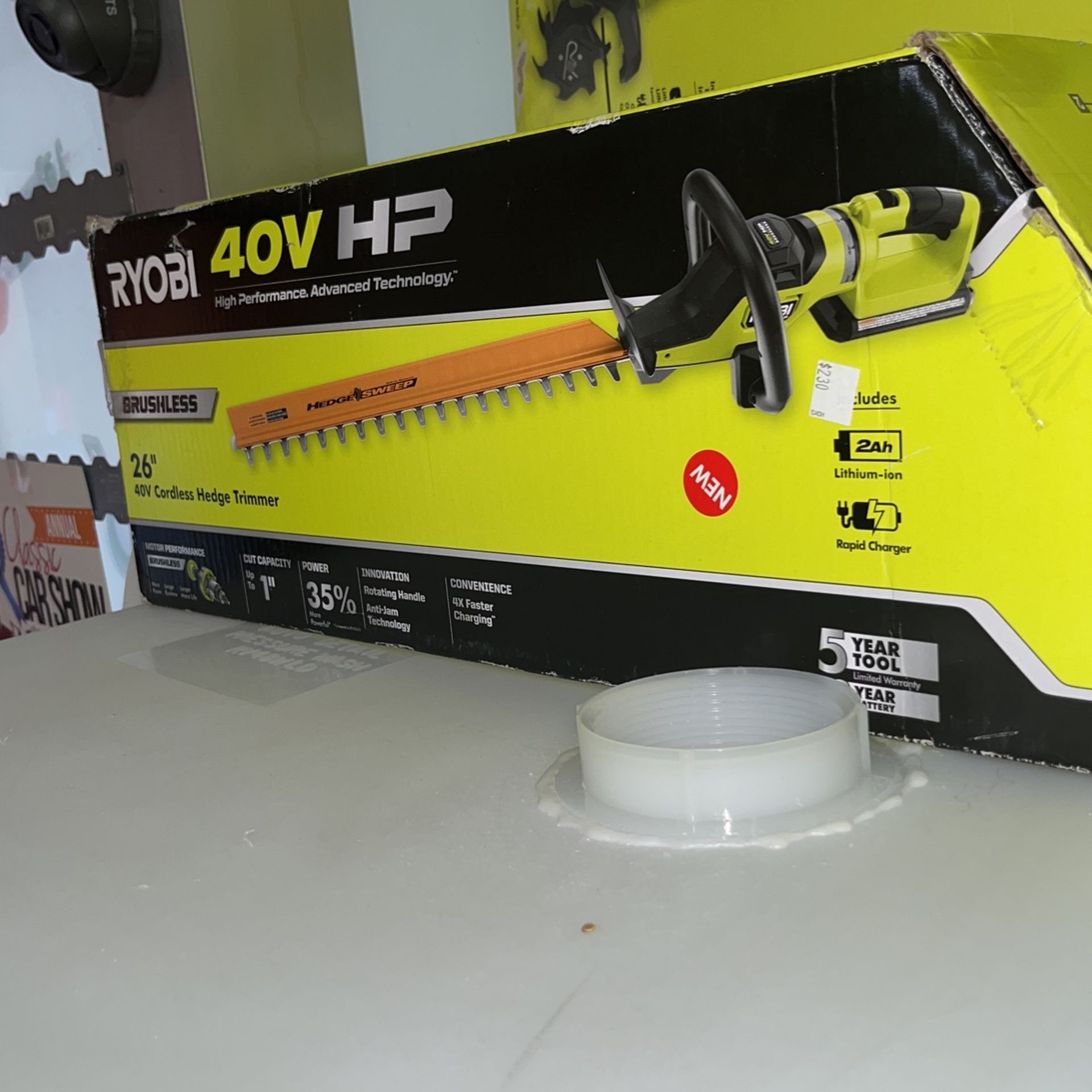 26” Ryobi 40 Volt Cordless Hedge Trimmer Kit With Battery,Charger $230 