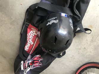 Kids youth large baseball bag helmet and gloves