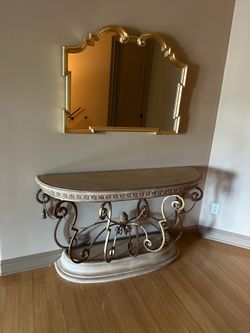 Console table and mirror