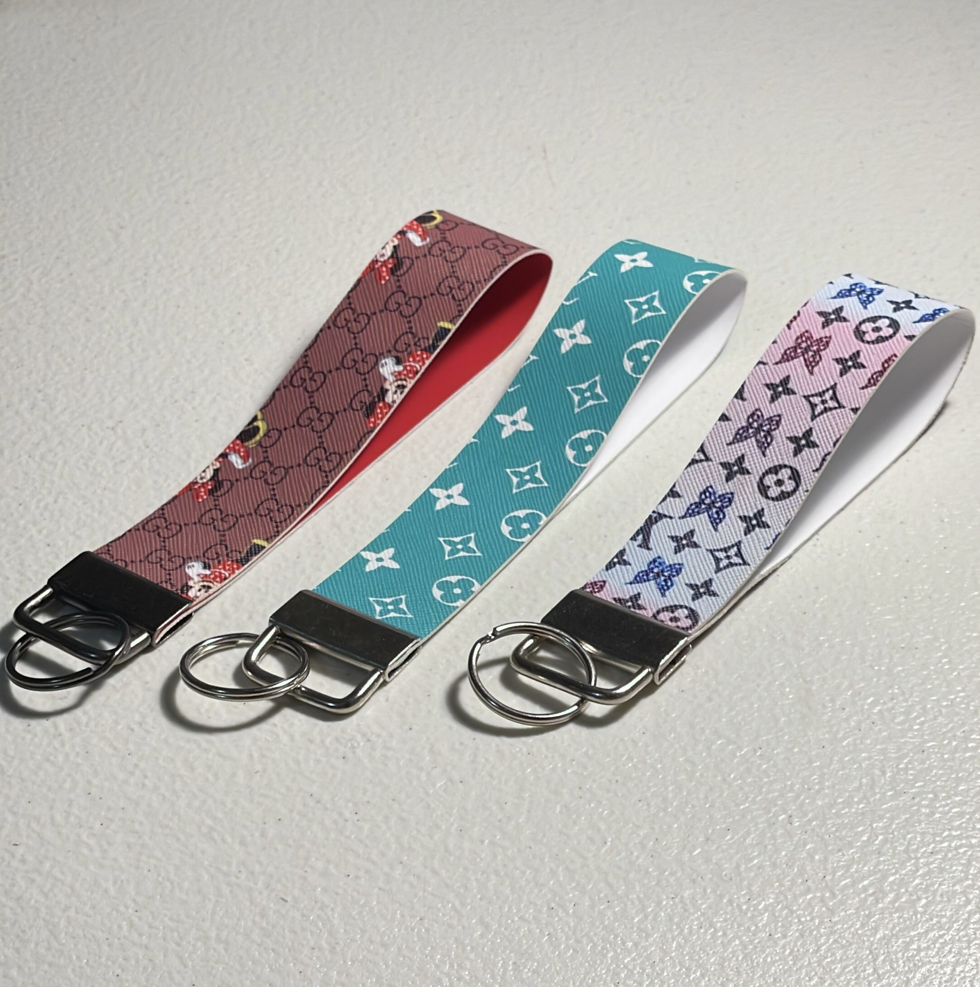 Faux Leather Keychain Key Fob Wristlet