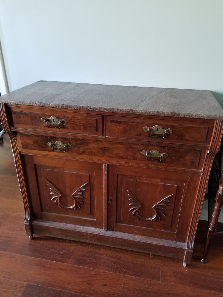 Antique Marbletop Cabinet