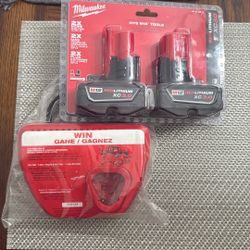 Milwaukee batteries, 3.0 with charger