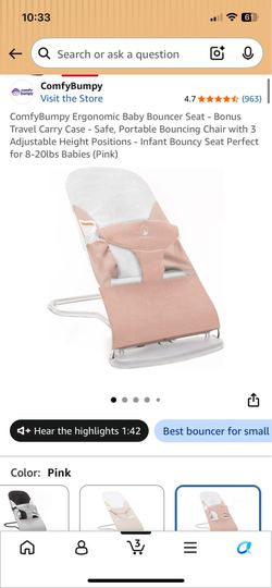 ComfyBumpy Ergonomic Baby Bouncer Seat