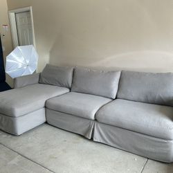 Free Delivery - Grey Crate & Barrel Deep Lounge Sectional