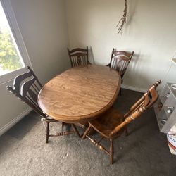 All Wood Dining Table With 6 Chairs
