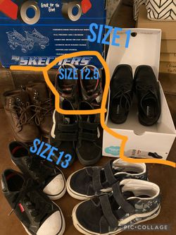 Size 12.5 13 1 Boys Shoes And Skates Vans Sketchers Steve Madden Levi’s Dress Shoes