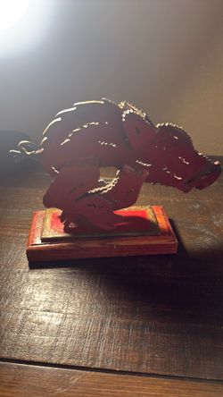 Arkansas Razorback antique sculpture