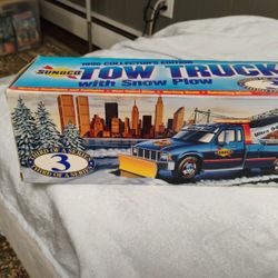 1996 Collector's Edition Sunoco Tow Truck With Snow Plow Has Headlights Tail Lights Siren Working Boom And Retracting  Winch