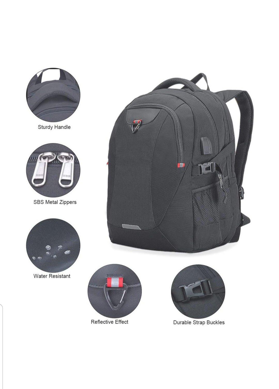 Extra Large Laptop Backpack Travel Computer Backpack with USB Charging Port New