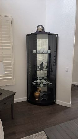 Corner China cabinet with lights
