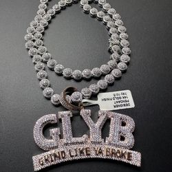 Plated Pendant And Necklace 