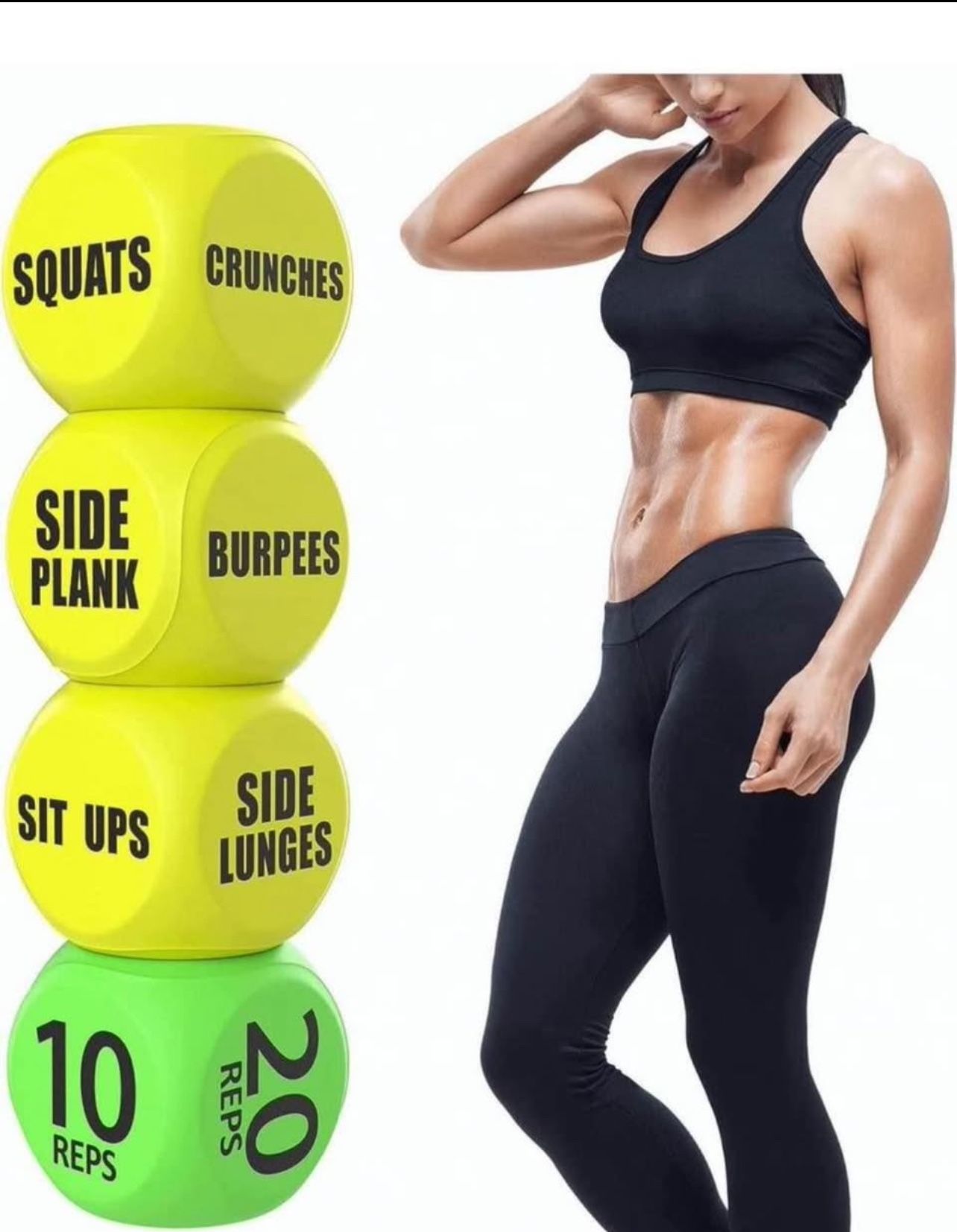 Brandnew Workout Dice - Fun Exercise Dice for Solo or Group Classes, 6-Sided Foam Fitness Dice Great Dynamic Exercise Equipment (Yellow)