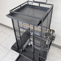 (Brand New) $130 Large 61” Tall Bird Cage with Rolling Stand Playtop for Parakeets Parrots Conures Cockatiel