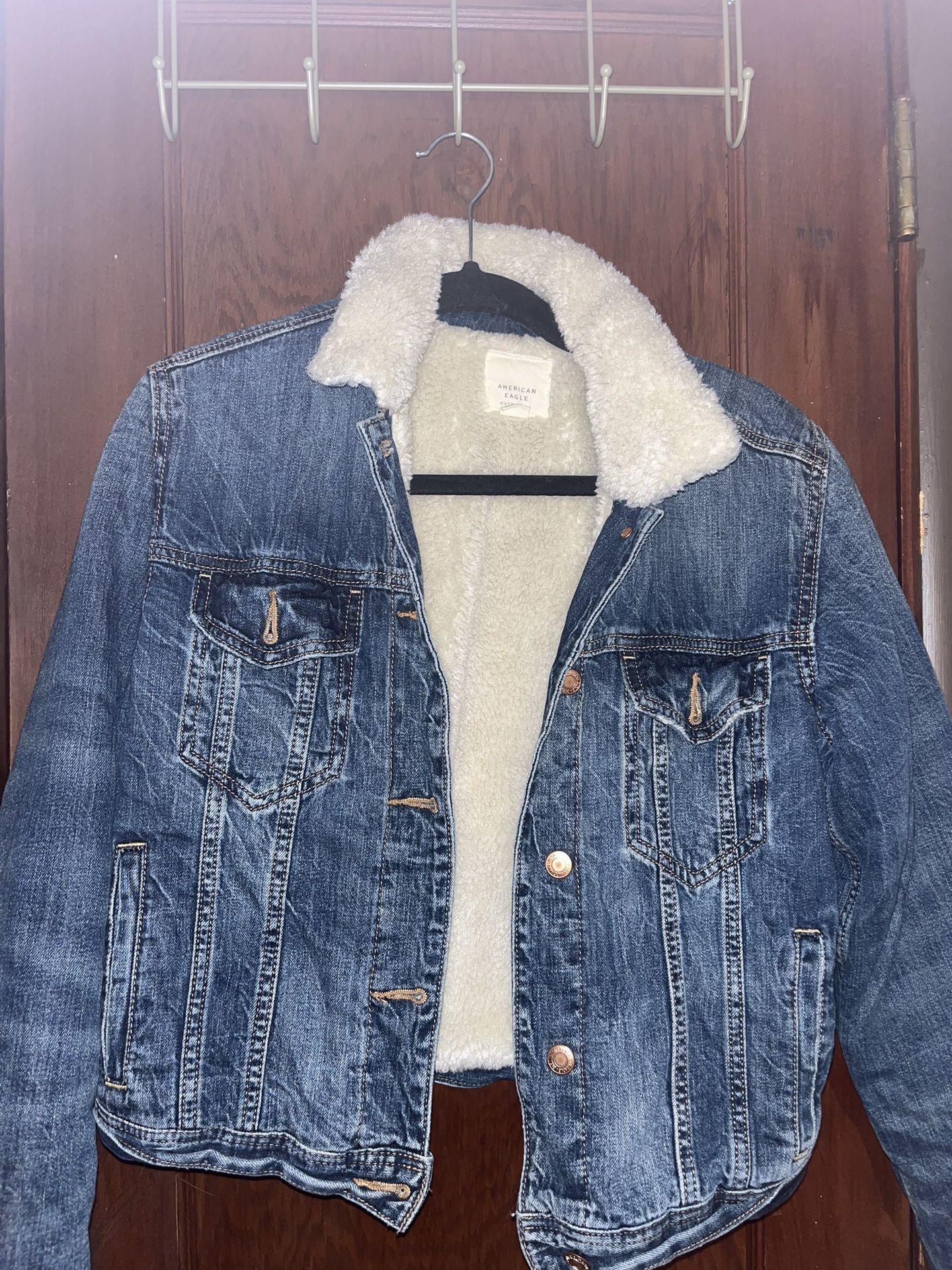 MEDIUM American Eagle Sherpa Jean Jacket 