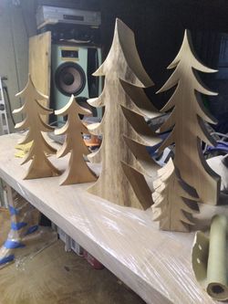 Hand Made Wooden Trees /table