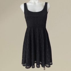 Aeropostale Women’s Black Crochet Summer Dress, Small
