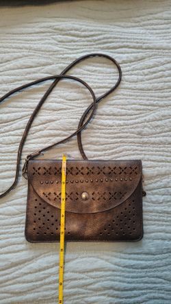 Bronze Crossbody Bag with Laser Cut Detail