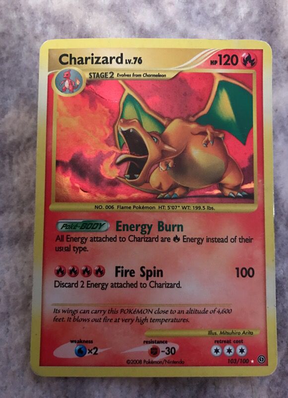  Pokemon Stormfront #103 Charizard LV.76 Rare Holo Card