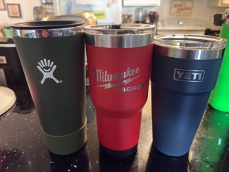 Yeti, Milwaukee, Hydro Flask, Stanley, and Starbuck Coffee Cup