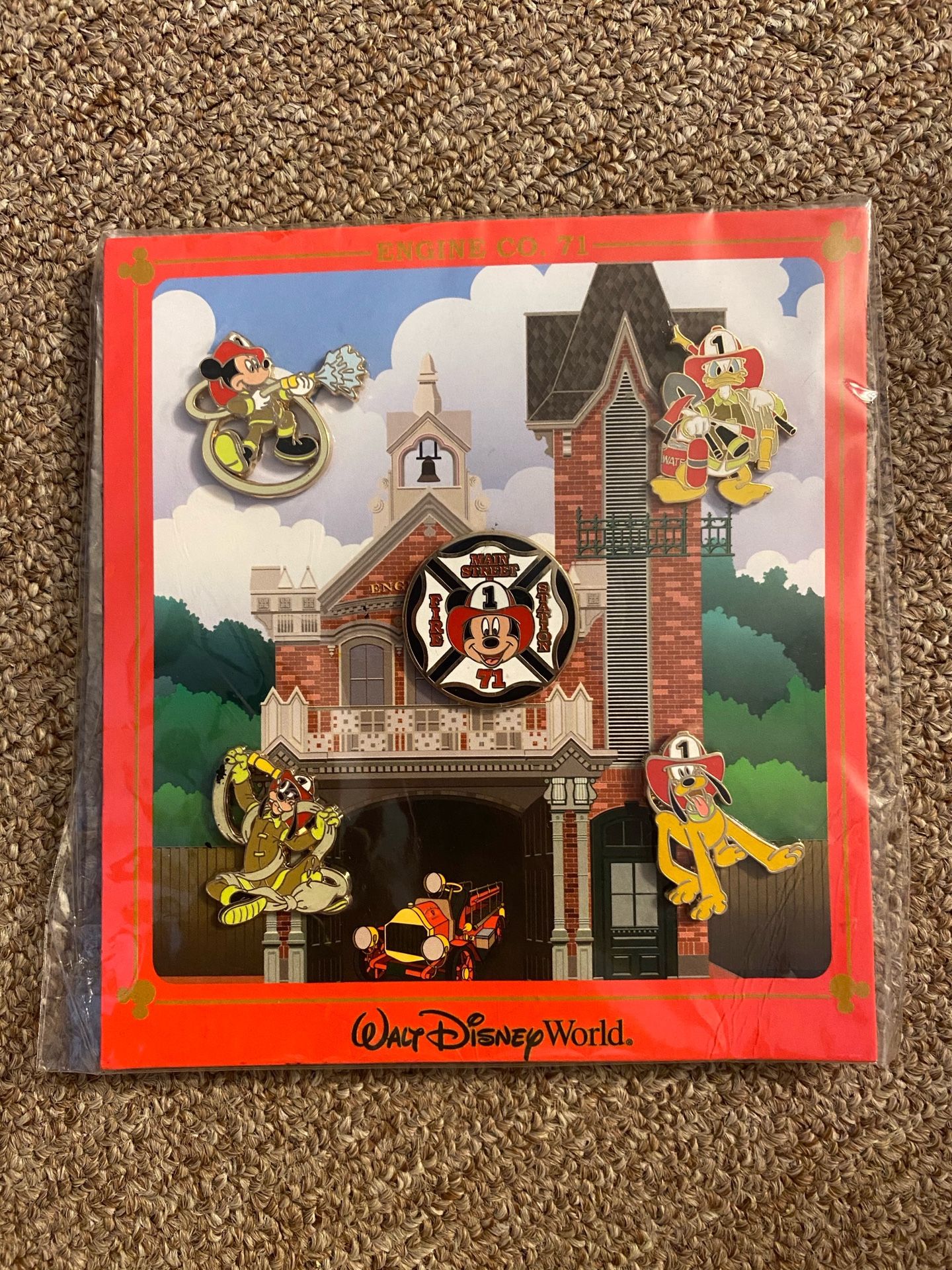 Authentic Disney fire fighter pin set